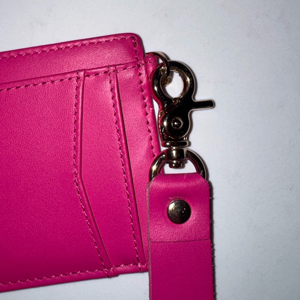 Andar Pink Boa Leather Denner Wallet Wristlet - Picture 6 of 6
